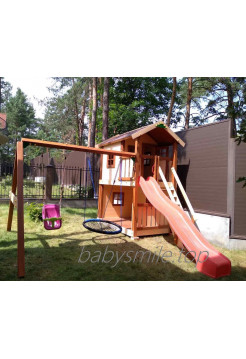 Дерев'яний майданчик Spielplatz - 27 з гойдалками
